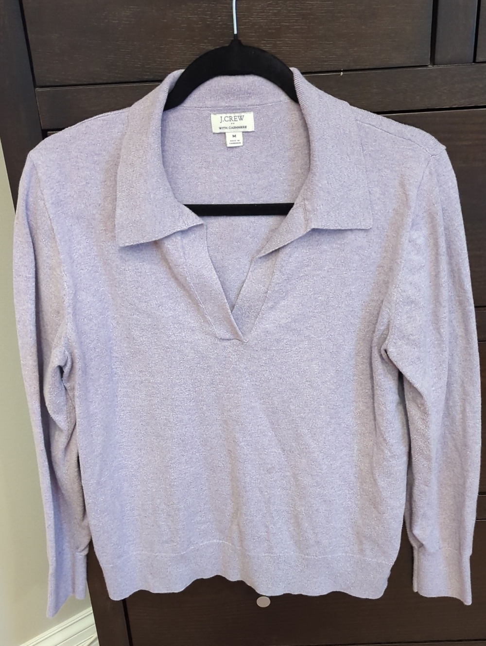 J. Crew Lavender Collared V-Neck Women's Sweater